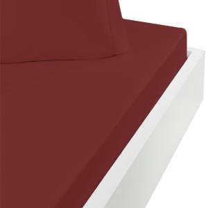 Drap housse en percale lavée bonnet 30 cm  terre brulée 160…