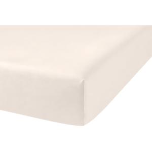 Drap housse en polyester beige sable 140x190 cm