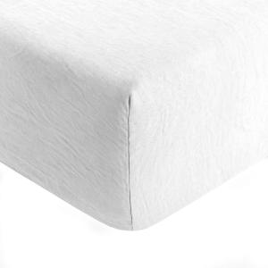 Drap housse en polyester blanc 160x200 cm