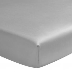 Drap housse en satin argent 200x200
