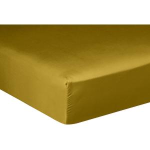 Drap housse en satin de coton bronze 140x190 cm