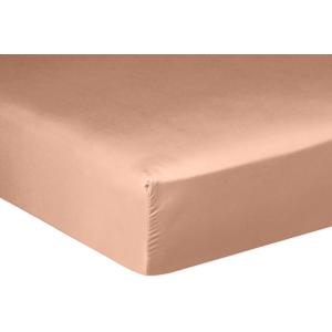 Drap housse en satin de coton rose nude 140x190 cm