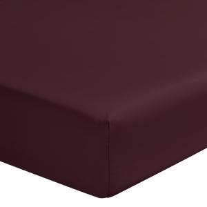 Drap housse en satin de coton violet 140x200