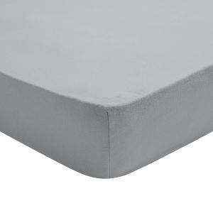 Drap Housse   Flanelle Coloris Gris Acier 160x200 cm