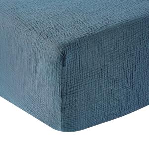 Drap housse gaze de coton azurite 140x190 cm