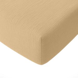 Drap housse gaze de coton ecru 140x190 cm