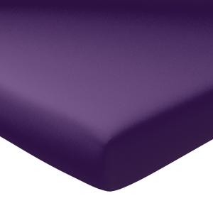 Drap-housse grand bonnet 120x200x30 violet en coton