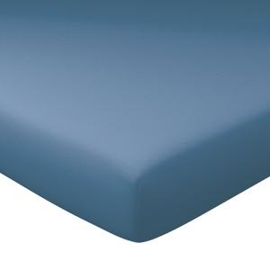 Drap-housse grand bonnet 140x200x30 bleu océan en coton