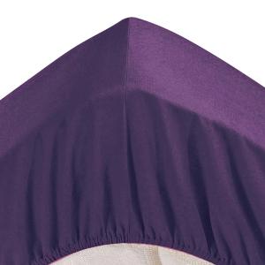 Drap-housse grand bonnet 140x200x32 violet en coton