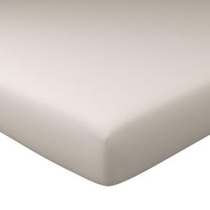 Drap-housse grand bonnet 160x200x32 gris brume en coton