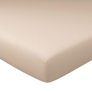 Drap-housse grand bonnet 180x200x40 beige sable en coton