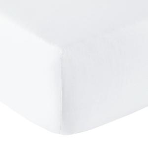 Drap housse grand bonnet coton blanc 160x200x40 cm