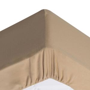 Drap-housse grand bonnet en coton beige 180x200x32