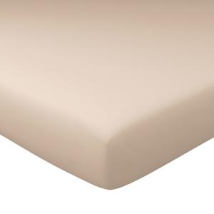 Drap-housse grand bonnet en coton beige sable 160x200x32cm