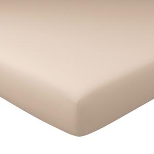 Drap-housse grand bonnet en coton beige sable 90x200x32