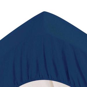 Drap-housse grand bonnet en coton bleu marine 90x200x32