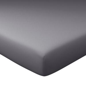Drap-housse grand bonnet en coton gris souris 160x200x32