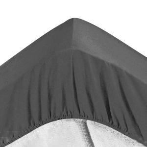 Drap-housse grand bonnet en coton gris souris 90x200x32