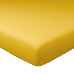 Drap-housse grand bonnet en coton jaune ocre 160x200x30
