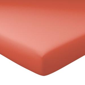 Drap-housse grand bonnet en coton orange poterie 180x200x40