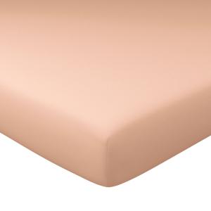Drap-housse grand bonnet en coton rose nude 90x200x32