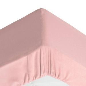 Drap-housse grand bonnet en coton rose poudré 140x200x32