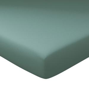 Drap-housse grand bonnet en coton vert eucalyptus 180x200x32