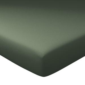 Drap-housse grand bonnet en coton vert kaki 140x200x32