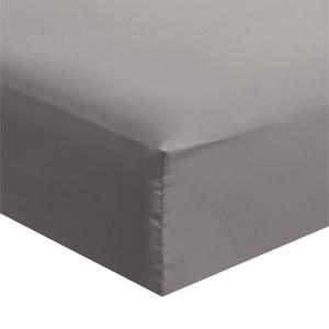 Drap housse grand bonnet microfibre Gris Foncé 80x200cm