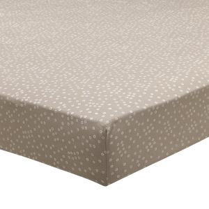 Drap housse imprimé en bambou marron 160x200