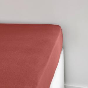 Drap housse Jersey 2 personnes uni  140x190 cm Rouge