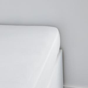 Drap housse Jersey 2 personnes uni  160x200 cm Blanc