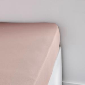 Drap housse Jersey 2 personnes uni  160x200 cm Rose