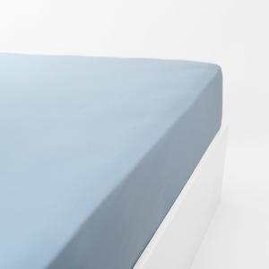 Drap housse jersey extensible en coton bleu clair 110x190 cm