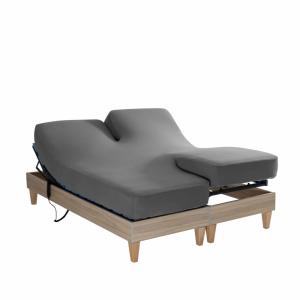 Drap housse jersey tpr pour sommier articulé anthracite 2x8…