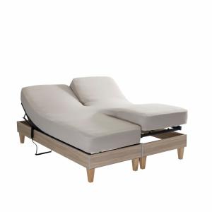 Drap housse jersey tpr pour sommier articulé beige 2x80x200