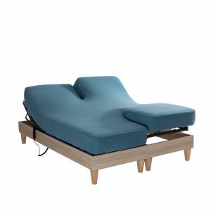 Drap housse jersey tpr pour sommier articulé bleu canard 2x…