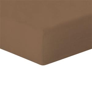 Drap housse lin lavé caramel 140x190x30