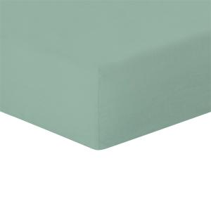 Drap housse lin lavé pistache 180x200x40