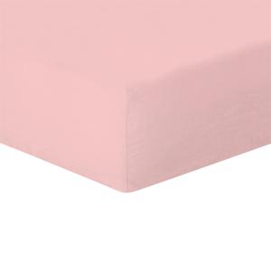 Drap housse lin lavé rose 160x200x30