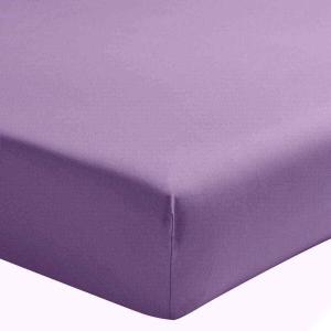 Drap housse lin lavé violet 200x200 cm