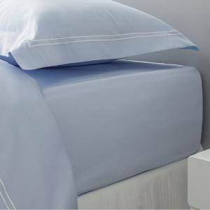 Drap housse luxe en Satin de coton Bleu ciel 200x200 cm