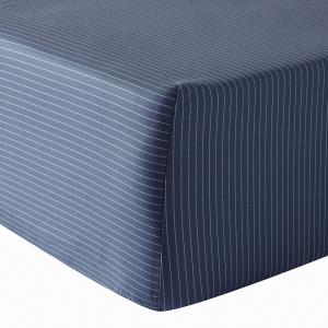 Drap housse percale bleu foncé 90x200 cm
