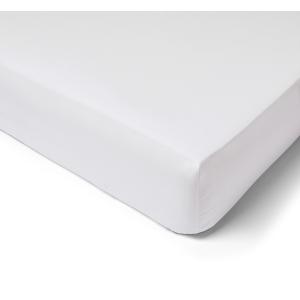 Drap housse percale de coton 80 fils  bonnet 40cm blanc 200…