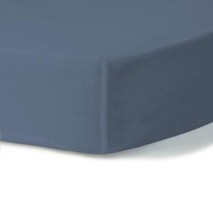 Drap housse percale de coton denim 140x200x30