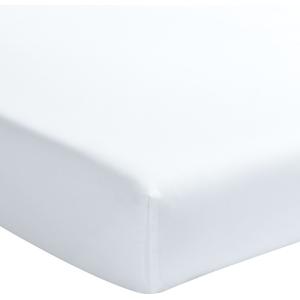 Drap housse percale de coton lavé blanc nuage 140x190 cm