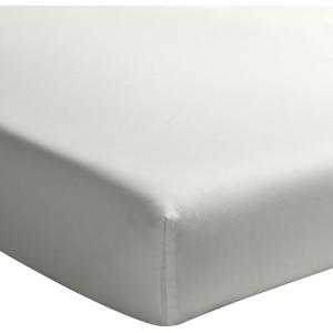 Drap housse percale de coton lavé gris perle 140x190 cm