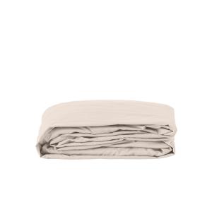 Drap housse percale de coton uni beige 140 x 190 cm