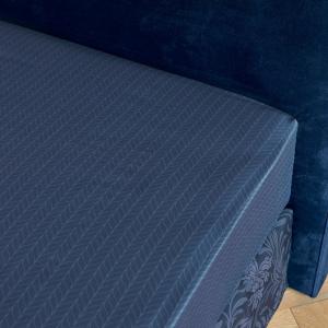 Drap housse satin bleu foncé 180x200 cm