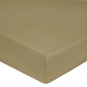 Drap housse satin de coton 160x200 cm beige